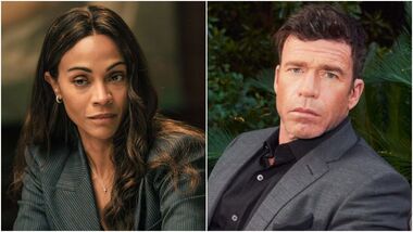 Zoe Saldana plays Joe McNamara in Taylor Sheridan's Lioness.
