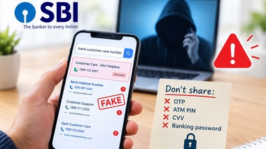 SBI has warned customers about fake bank customer care numbers as part of its cybersecurity campaign, urging them to verify helplines and protect sensitive banking information. (AI-generated image for representational purposes only)