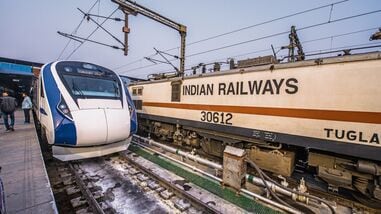 New Delhi Railway Station , indian railways Train T18 , For Stock , New Delhi , 02/01/2019 , photo:pradeep gaur/mint