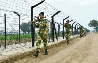 The India-Pakistan diplomatic exchange came a day after two people were killed along the India-Pakistan International Border in Punjab. (Image: BSF jawans patrolling along the Indo-Pak international border in Amritsar on Wednesday. 21 January 2015 (Photo by Sameer Sehga) - Hindustan Times) - Image for representational purpose)