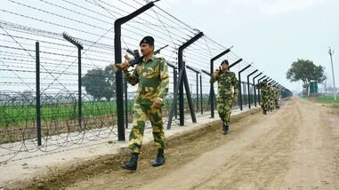 The India-Pakistan diplomatic exchange came a day after two people were killed along the India-Pakistan International Border in Punjab. (Image: BSF jawans patrolling along the Indo-Pak international border in Amritsar on Wednesday. 21 January 2015 (Photo by Sameer Sehga) - Hindustan Times) - Image for representational purpose)