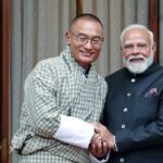 Prime Minister Narendra Modi meets the Prime Minister of Bhutan, Tshering Tobgay, in New Delhi on Wednesday.