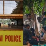 Images from Shivaji Park, featuring a police barricade (L) and CJP volunteers (R).