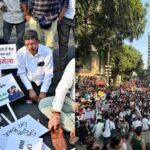 Gen Next Mumbai protest (L) vs CJP protest at Shivaji Park (R).