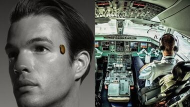 Temple (L) and an image of aircraft cockpit (R)