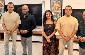 Salman Khan with BJP Youth leader in Mumbai.