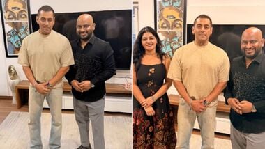 Salman Khan with BJP Youth leader in Mumbai.