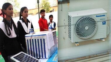 Images of ‘Desi AC’ (L) and a conventional AC in India (R).