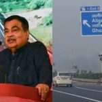 Image of Nitin Gadkari (L) and Delhi-Meerut expressway (R).