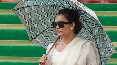 BJP MP Kangana Ranaut at the Parliament premises during the monsoon session of the Parliament, in New Delhi on Tuesday.