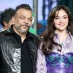 Actress Aneet Padda walks the ramp, showcasing a creation by designer Amit Aggarwal (L) at Lakmé Fashion Week x FDCI, in New Delhi on Sunday