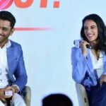 Gulf Oil Lubricants India Limited Brand Ambassador Mahendra Singh Dhoni and Smriti Mandhana during the celebration of the company's 125th anniversary.
