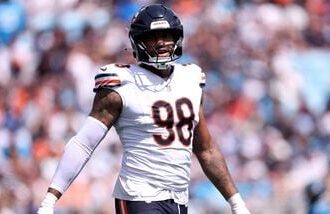 Montez Sweat #98 of the Chicago Bears suspended for two games