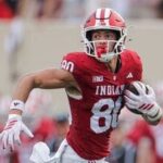 Charlie Becker #80 of the Indiana Hoosiers in action