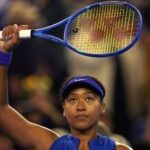 Naomi Osaka, of Japan, celebrates after defeating Maria Timofeeva, of Uzbekistan in a women's singles second round match during the China Open tennis tournament held in Beijing, Friday, Oct. 2, 2026. (AP Photo/Ng Han Guan)