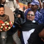 A lawyer being detained in Delhi. (Inset: CJI Surya Kant).