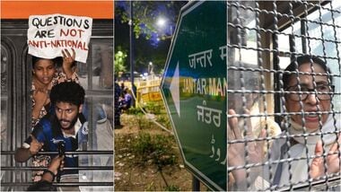 7,000 protestors, including prominent politicians, were detained by Delhi Police on Saturday.