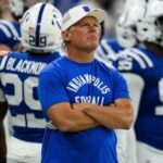 Chris Ballard on the sidelines during an NFL preseason football game against the Atlanta Falcons (file photo0