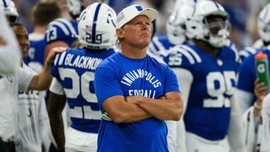 Chris Ballard on the sidelines during an NFL preseason football game against the Atlanta Falcons (file photo0