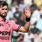 Pakistan's captain Shaheen Shah Afridi gestures during the one-day international (ODI) tri-series cricket match between Pakistan and England at the Gaddafi Stadium in Lahore on October 25, 2026. (Photo by ARIF ALI / AFP)