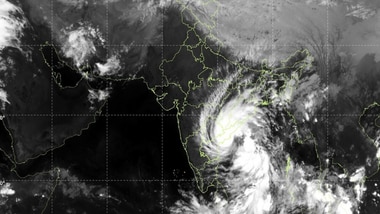 In this image released on Oct. 27, 2026, INSAT-3DS satellite image by the India Meteorological Department shows the cyclone 'Arnab' over the west-central Bay of Bengal.
