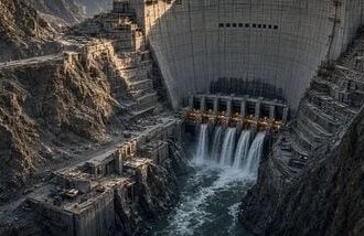 The Rogun Hydropower Project is a large-scale hydroelectric power plant being constructed on the Vakhsh River in Tajikistan. (AI-generated Image for representational purposes only)