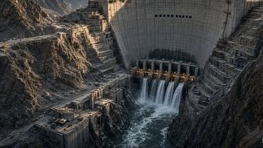 The Rogun Hydropower Project is a large-scale hydroelectric power plant being constructed on the Vakhsh River in Tajikistan. (AI-generated Image for representational purposes only)