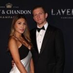 Spanish tennis player Davidovich Fokina (R) with his wife Paloma Amatiste.