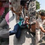 Delhi Police detaining protestors on Saturday.