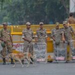 New Delhi, India – Oct. 10, 2026: Heavy security is deployed in the Connaught Place area near Jantar Mantar during a protest against Chief Election Commissioner Gyanesh Kumar in New Delhi, India, on Saturday, October 10, 2026. (Photo by RAJ K RAJ / Hindustan Times)