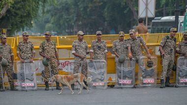 New Delhi, India – Oct. 10, 2026: Heavy security is deployed in the Connaught Place area near Jantar Mantar during a protest against Chief Election Commissioner Gyanesh Kumar in New Delhi, India, on Saturday, October 10, 2026. (Photo by RAJ K RAJ / Hindustan Times)