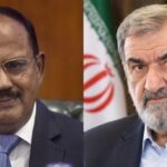 National Security Adviser Ajit Doval (L) with Iran's Secretary of the National Security Council Mohsen Rezaei