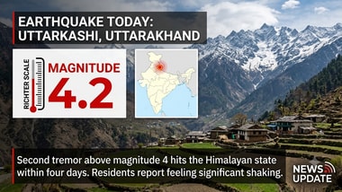Earthquake today: Uttarakhand's Uttarkashi felt strong tremors on Saturday, the state's second quake above magnitude 4 in four days.