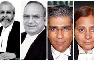 (L-R) former Supreme Court judge Madan B Lokur; Justice A.K. Patnaik (former Judge, Supreme Court of India); Justice Badar Durrez Ahmad (former Chief Justice, Jammu & Kashmir High Court);
 Justice Rekha Sharma (former Judge, Delhi High Court)