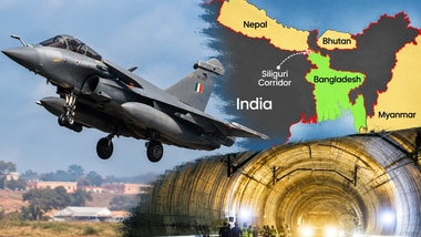 How India is fortifying the ‘Chicken’s Neck’ corridor: Underground rail, military bunkers Rafales and more(Collage made using AI)