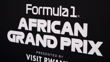 General view of a Formula 1 African Grand Prix sign during the press conference.