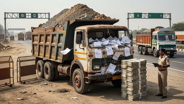 The truck had 242 pending challans accumulated over about three years, with violations recorded across Rajasthan, Haryana, Uttar Pradesh and Uttarakhand. (AI-generated image used for representational purpose.)