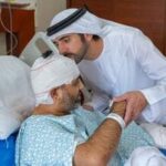 UAE Deputy Prime Minister Hamdan bin Mohammed visited injured flydubai pilot Smit Machchhar in hospital. (Image: @HamdanMohammed/X)