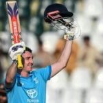 England's captain Harry Brook celebrates after scoring a double century against Sri Lanka in Rawalpindi.