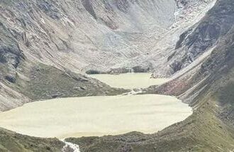 Shintaphu Lake is officially classified as one of Bhutan's 17 potentially dangerous glacial lakes.