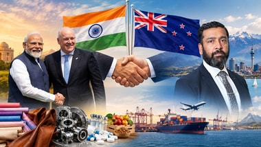 Saurav Kumar, managing director of Protiviti’s member firm for India (Right), Indian Prime Minister Narendra Modi and New Zealand Prime Minister Christopher Luxon. (Left). Note: Image compiled using AI.