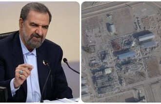 Iranian Supreme National Security Council Secretary Mohsen Rezaei; A satellite image taken on February 1, 2026, shows a new roof over a previously destroyed building at Isfahan nuclear site, Iran