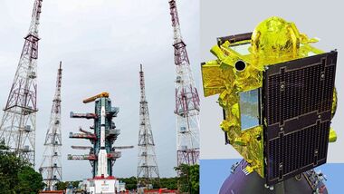 GSLV-F18/NVS-03 Mission (R); A view of the NVS-03 satellite (L)