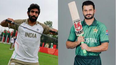 The battle between Sahibzada Farhan (R) and Jasprit Bumrah will be the one to watch out for during India vs Pakistan Asian Games 2026 final.