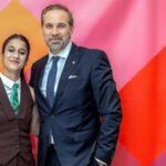Newly appointed Friendship Ambassador for India by Switzerland Tourism and Indian cricketer Jemimah Rodrigues poses for a picture with Switzerland Tourism CEO Martin Nydegger.