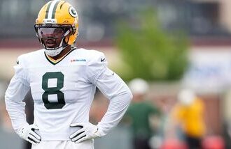 Josh Jacobs #8 of the Green Bay Packers in action