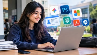 College ID benefits, free Gemini AI, Photoshop, Student Spotify, Apple Music and more.