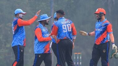 Kuwait defeated Bahrain by six wickets to go atop the standings in the ICC Men's T20 World Cup 2028 Asia Qualifier match on Friday.