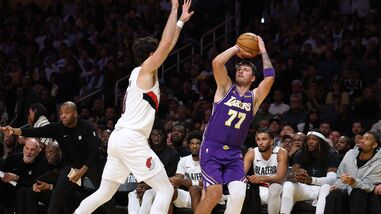 Luka Doncic (Right) scored 41 points but his efforts went in vain as Los Angeles Lakers suffered a 136-129 loss to Portland Trail Blazers.