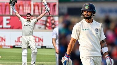 Matt Renshaw (L) broke Virat Kohli's 10-year-old Test record en route to his career-best of 190